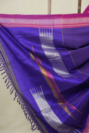 Purple Cotton IIkal Saree With Chikki Border - SRPCIS907