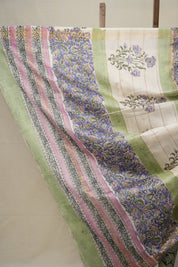 Green HBP Cotton Silk Saree With Maheshwari Border - SRGCSS1309