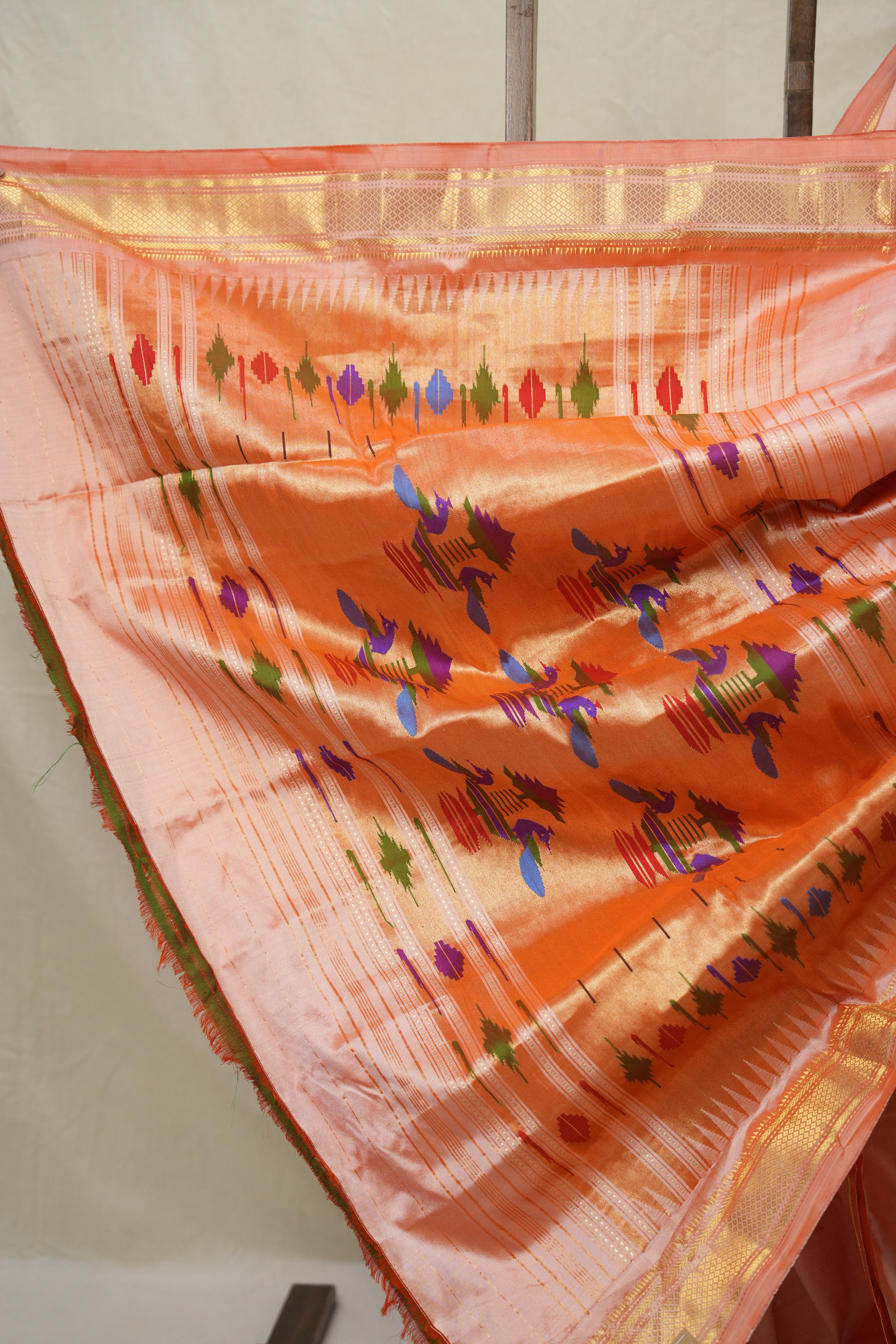 Peach Silk Paithani Saree - SRPSPS765
