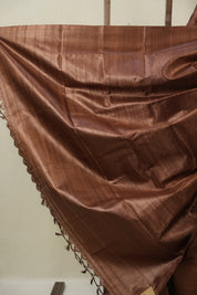 Brown Tussar Silk Saree - SRBTSS1860