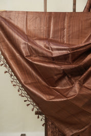 Brown Tussar Silk Saree - SRBTSS1860