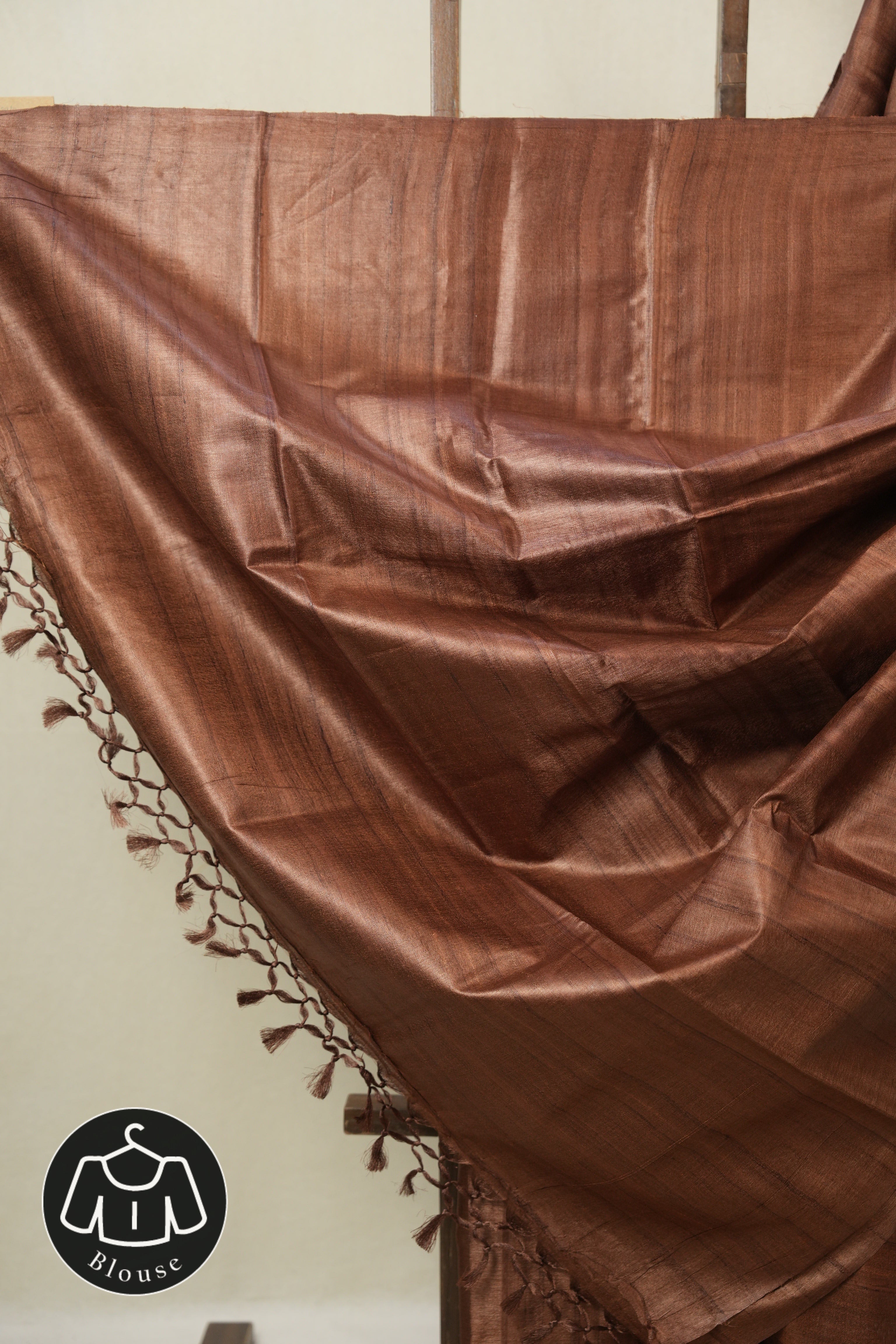 Brown Tussar Silk Saree - SRBTSS1860
