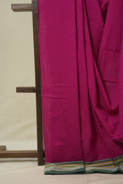 Rani Pink Cotton IIkal Saree With Chikki Border - SRRPCIS909
