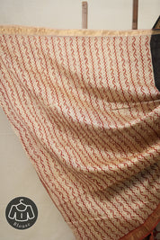 Black HBP Cotton Silk Saree With Maheshwari Border - SRBCSS1293