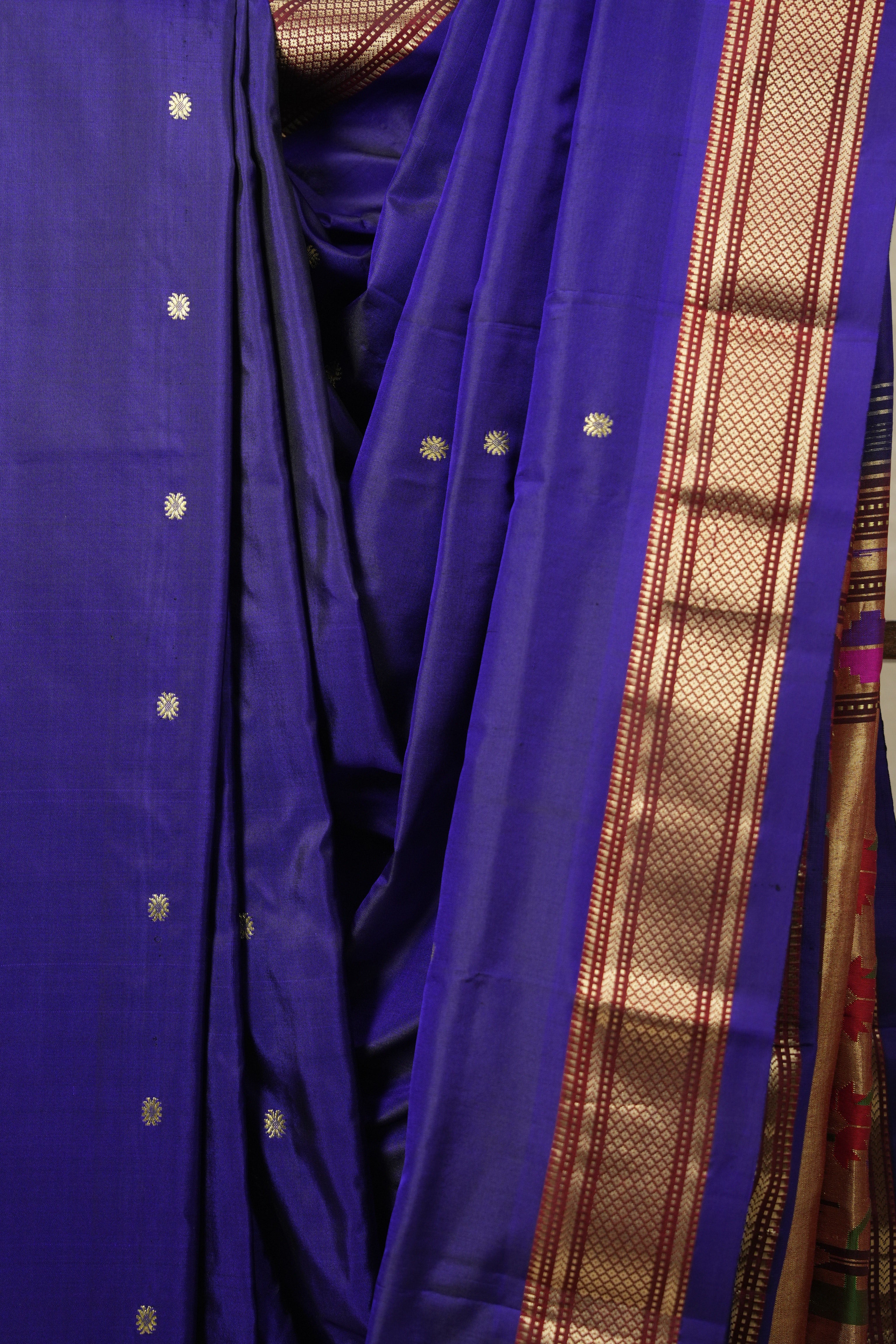 Royal Blue Silk Paithani Saree - Saavari - SSRBSPS27