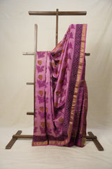 Light Pink HBP Cotton Silk Saree With Maheshwari Border - SRLPCSS1292