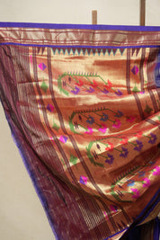 Royal Blue Silk Paithani Saree - Saavari - SSRBSPS27