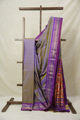 Two Tone Lavender Silk Paithani Saree - SRTTLSPS766