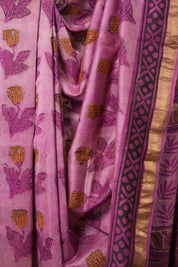 Light Pink HBP Cotton Silk Saree With Maheshwari Border - SRLPCSS1292