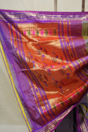 Two Tone Lavender Silk Paithani Saree - SRTTLSPS766