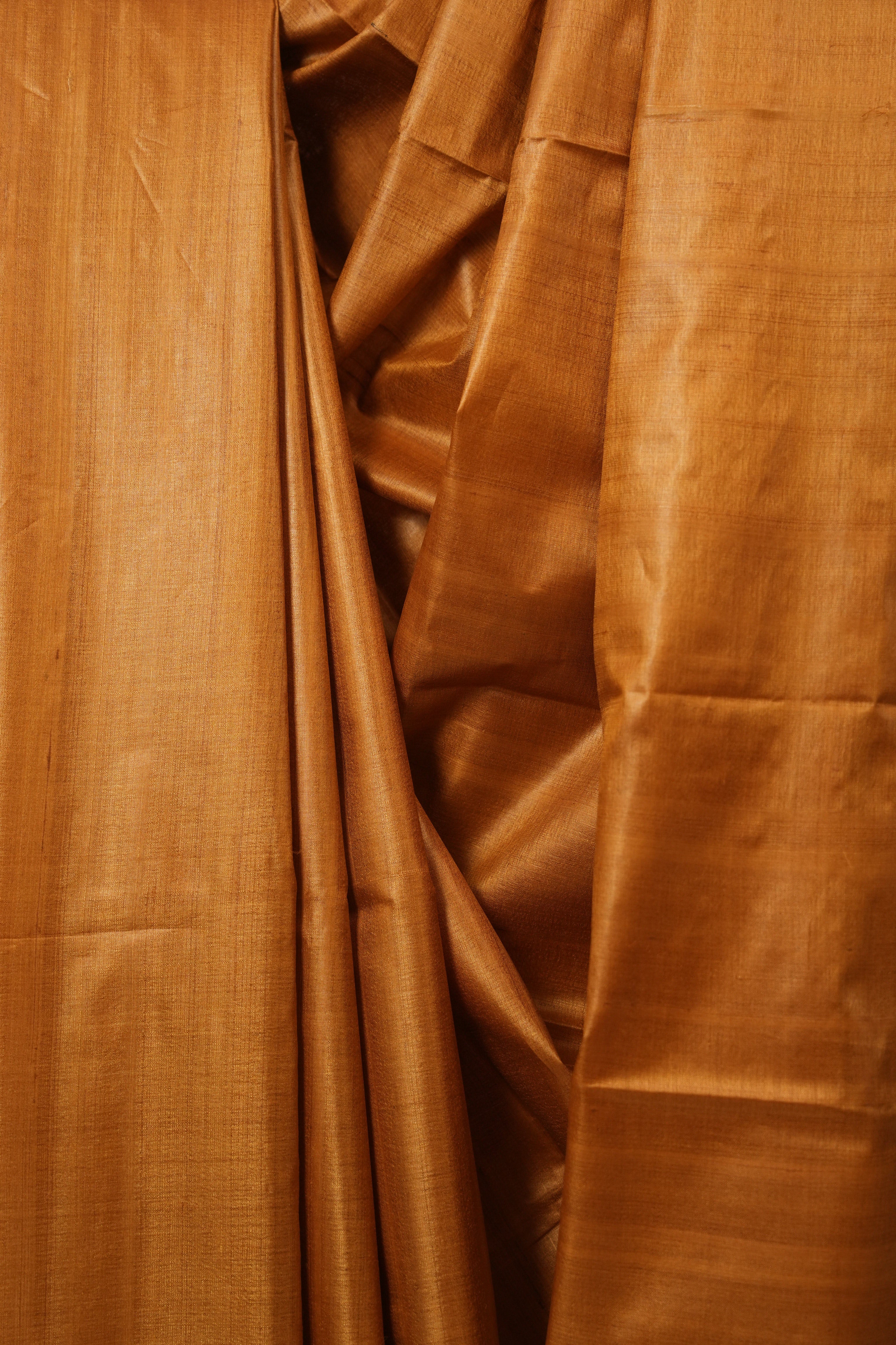 Orange Tussar Silk Saree - SROTSS1861
