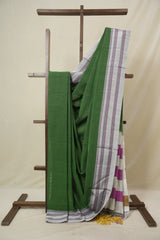 Green Cotton IIkal Saree With Gayatri Border - SRGCIS896