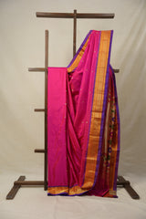 Rani Pink Silk Paithani Saree - Saavari - SSRPSPS29