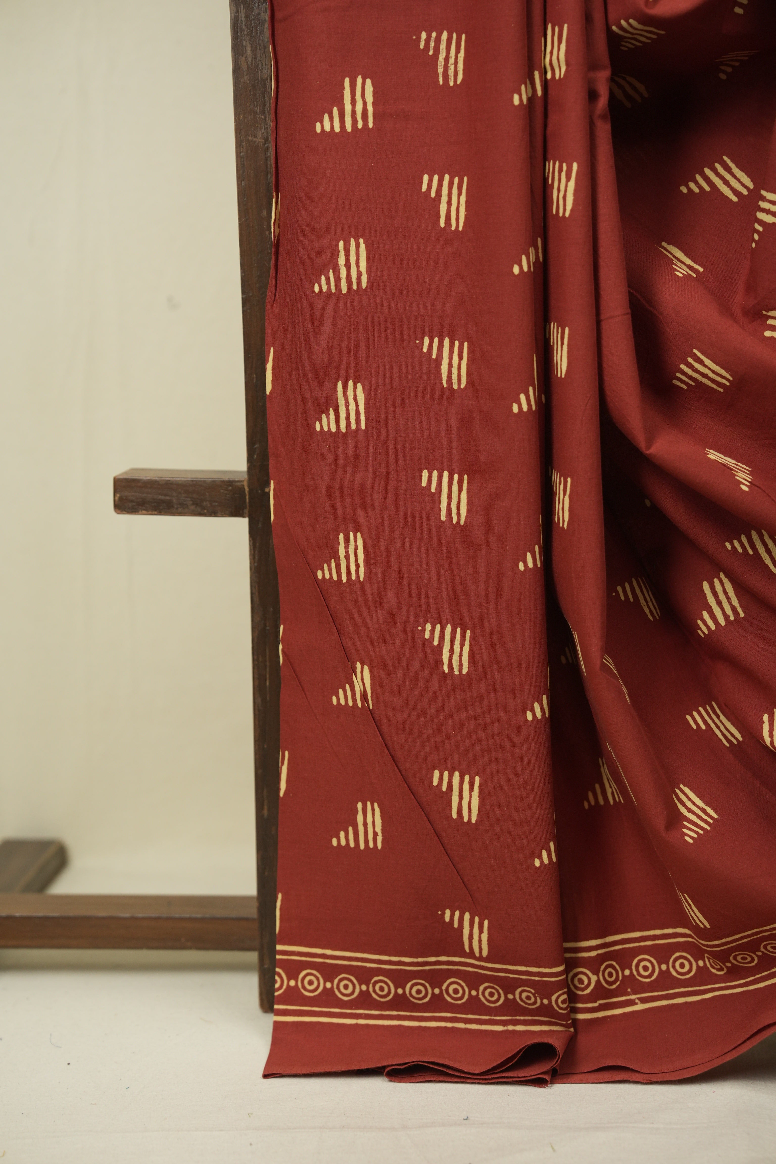 Red HBP Cotton Saree - SRRCS3550