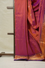 Two Tone Orange Silk Paithani Saree - SRTTOSPS775