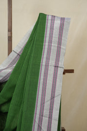 Green Cotton IIkal Saree With Gayatri Border - SRGCIS896