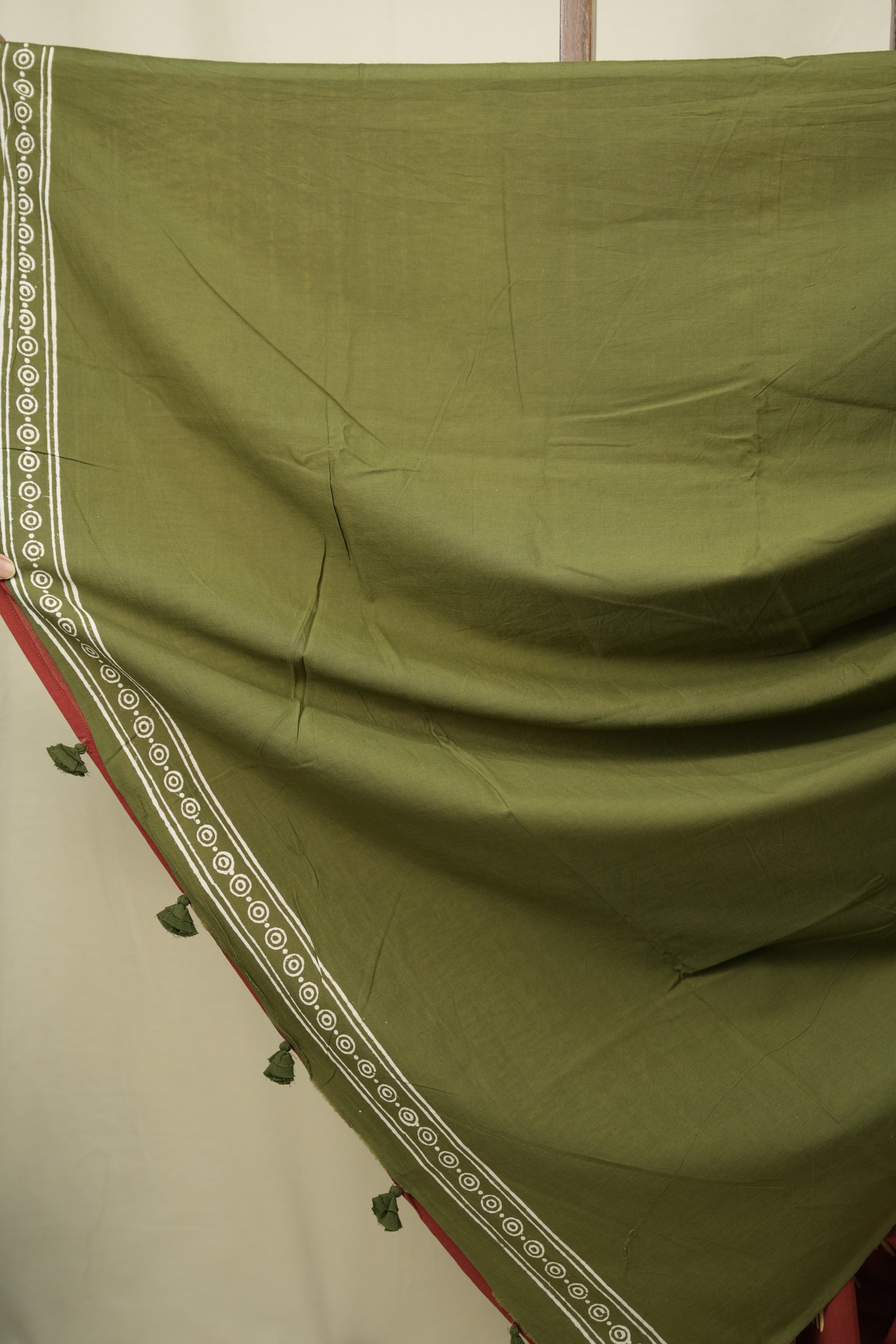 Red HBP Cotton Saree - SRRCS3550