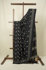 Black HBP Cotton Saree - SRBCS3549