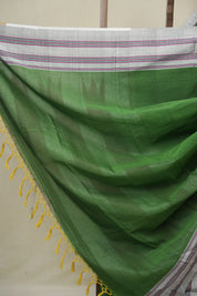 Green Cotton IIkal Saree With Gayatri Border - SRGCIS896