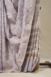 Light Lavender HBP Cotton Silk Saree With Maheshwari Border - SRLLCSS1333