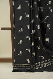 Black HBP Cotton Saree - SRBCS3549