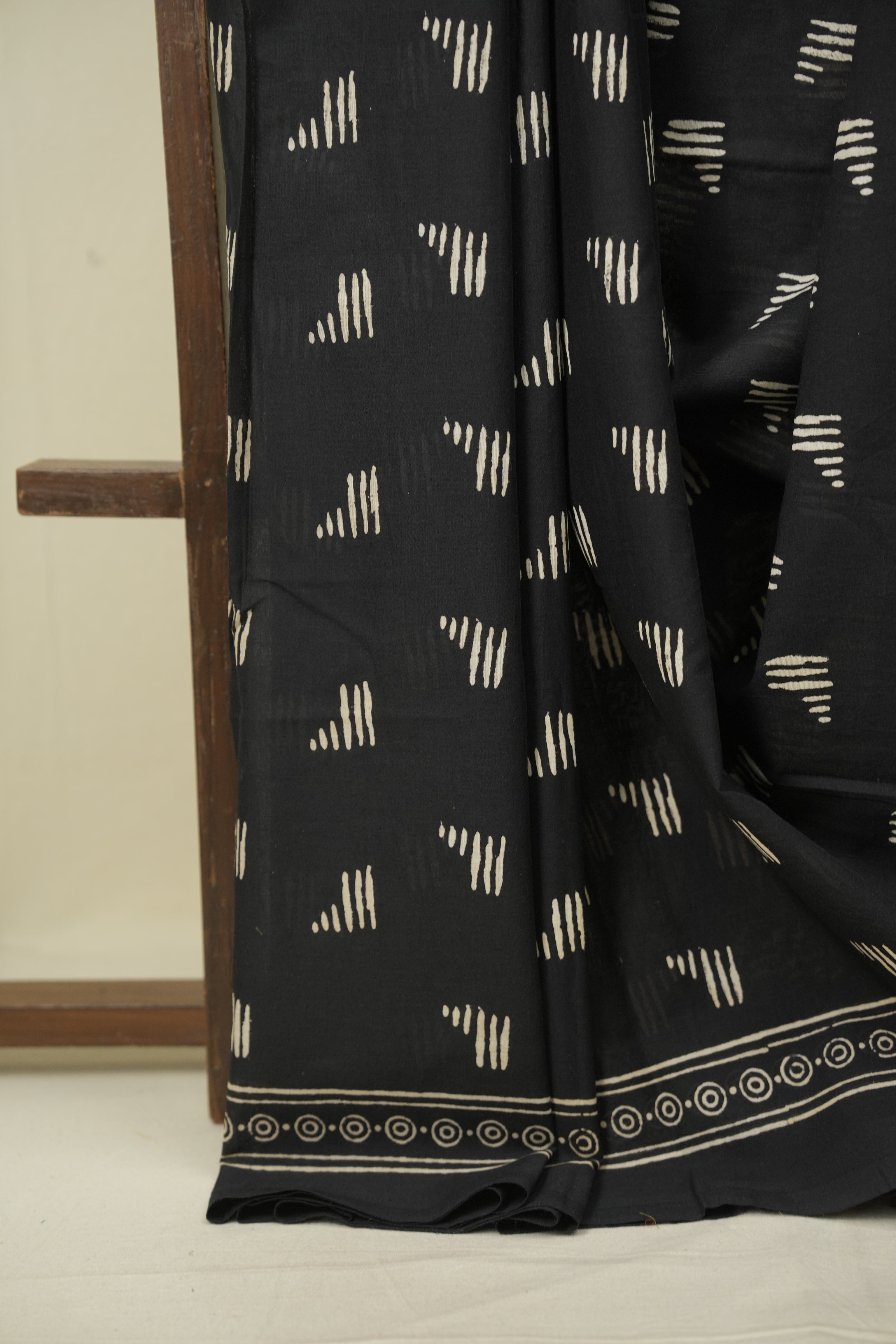 Black HBP Cotton Saree - SRBCS3549