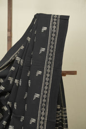 Black HBP Cotton Saree - SRBCS3549