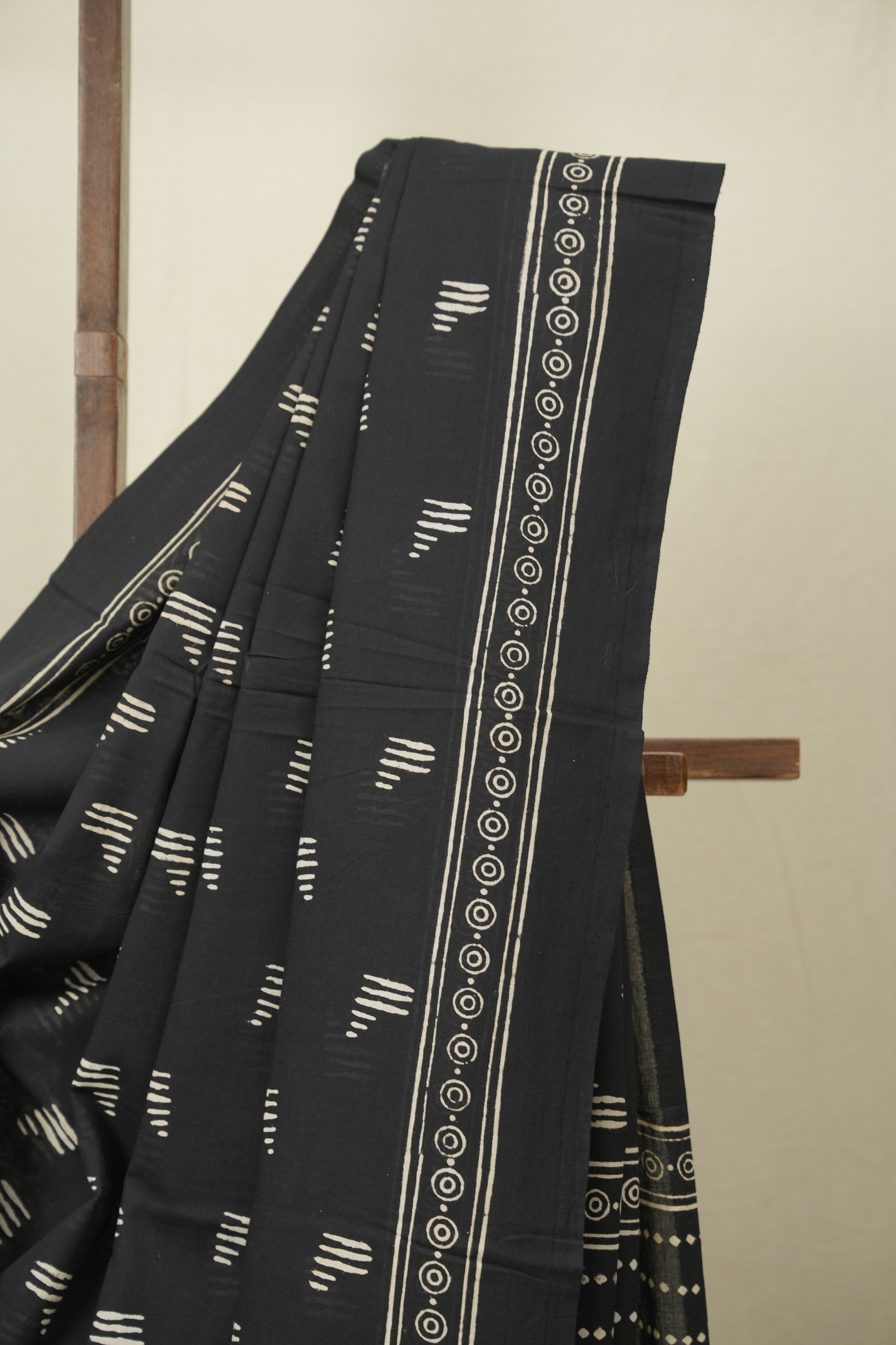 Black HBP Cotton Saree - SRBCS3549