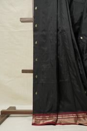 Black Silk Paithani Saree - SRBSPS776