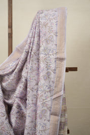 Light Lavender HBP Cotton Silk Saree With Maheshwari Border - SRLLCSS1333