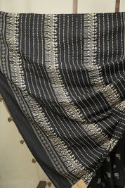Black HBP Cotton Saree - SRBCS3549