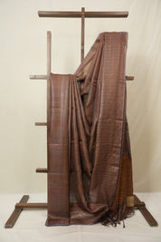 Brown Tussar Silk Saree - SRBTSS1830