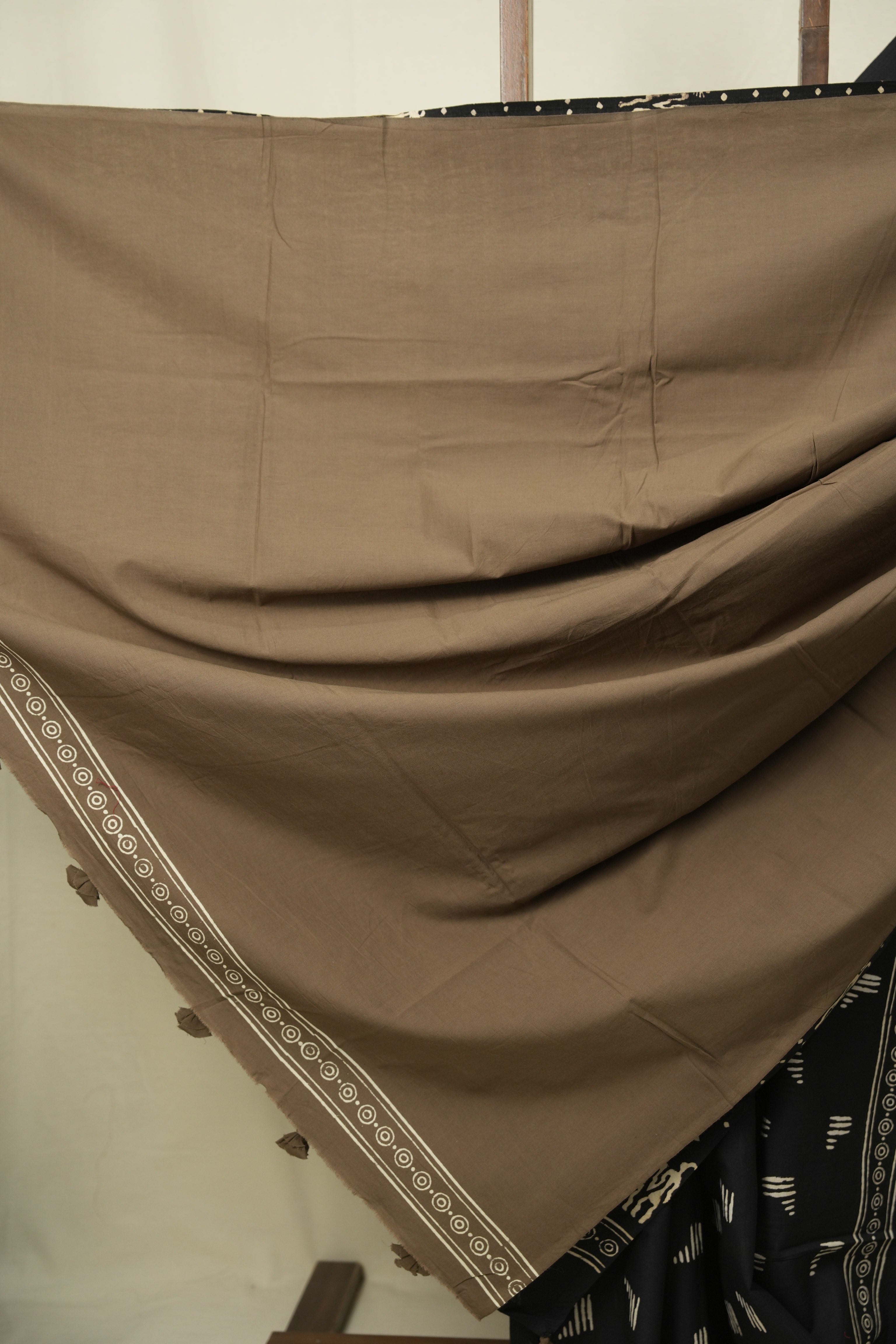 Black HBP Cotton Saree - SRBCS3549