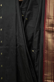 Black Silk Paithani Saree - SRBSPS776