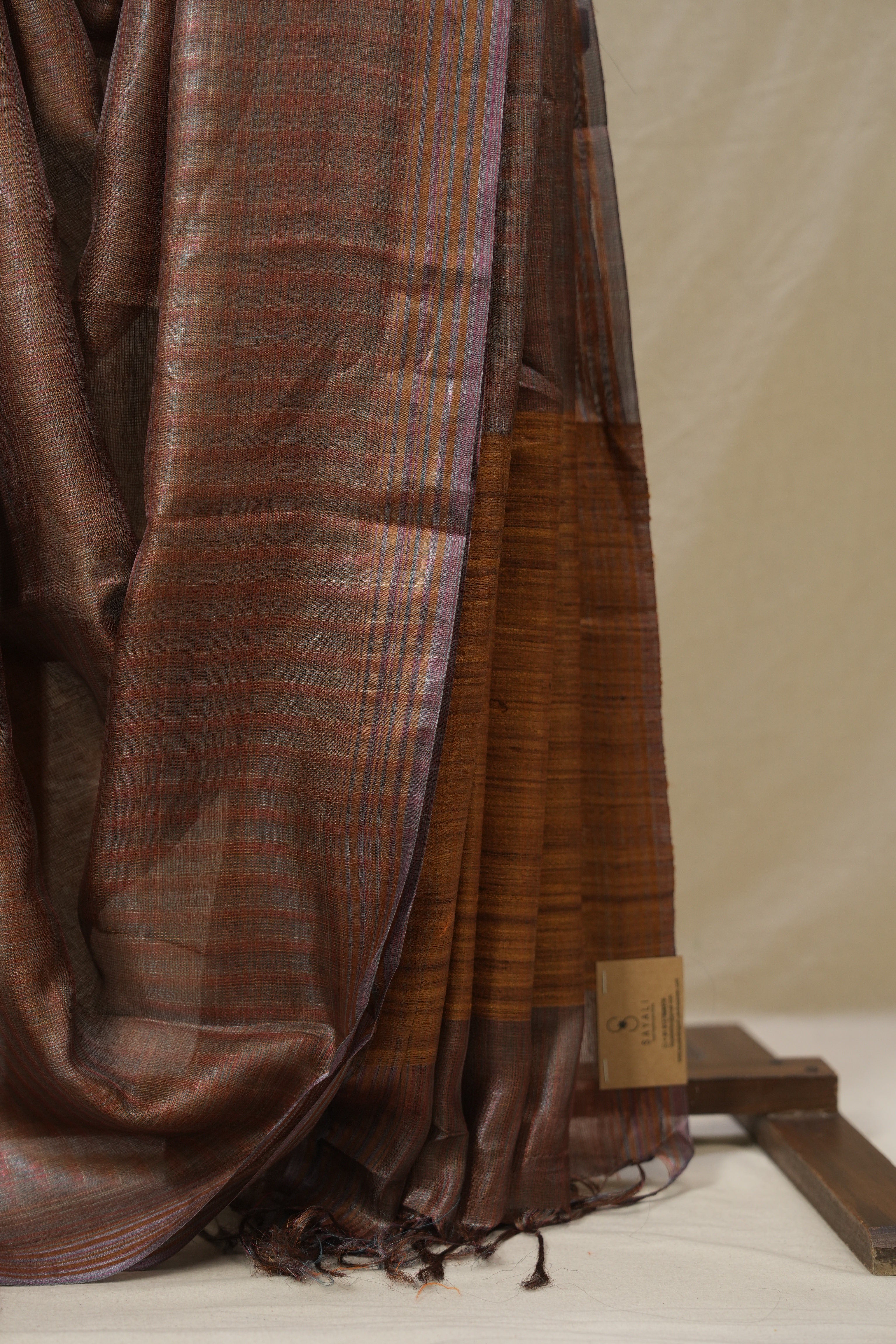 Brown Tussar Silk Saree - SRBTSS1830