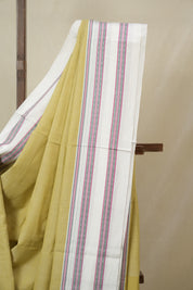 Light Khaki Cotton IIkal Saree With Gayatri Border - SRLKCIS898