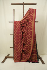 Maroon HBP Cotton Saree - SRMCS3548