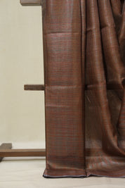 Brown Tussar Silk Saree - SRBTSS1830