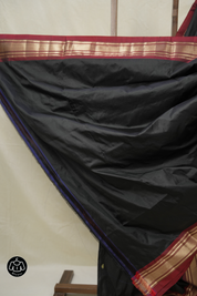 Black Silk Paithani Saree - SRBSPS776