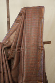 Brown Tussar Silk Saree - SRBTSS1830