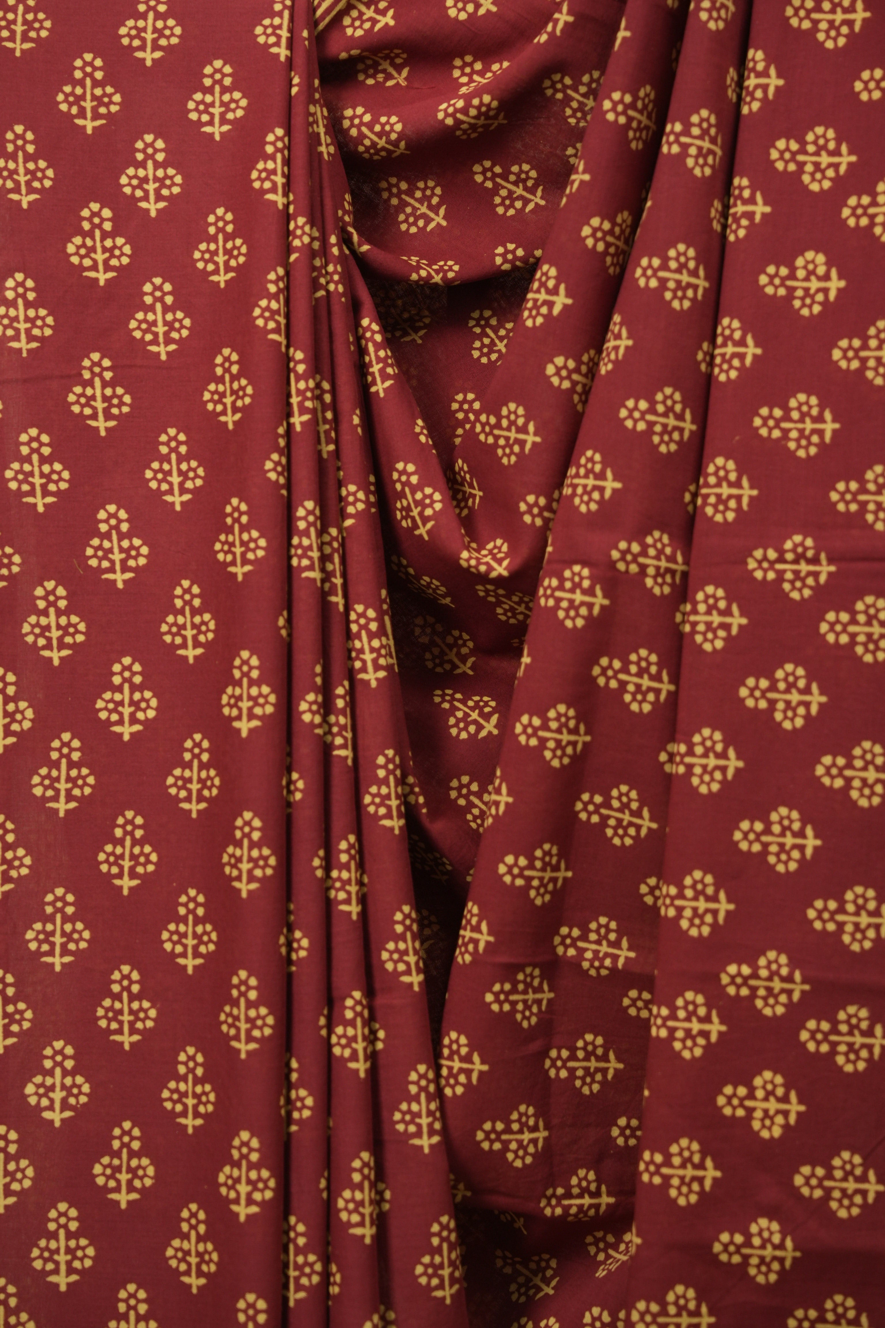 Maroon HBP Cotton Saree - SRMCS3548