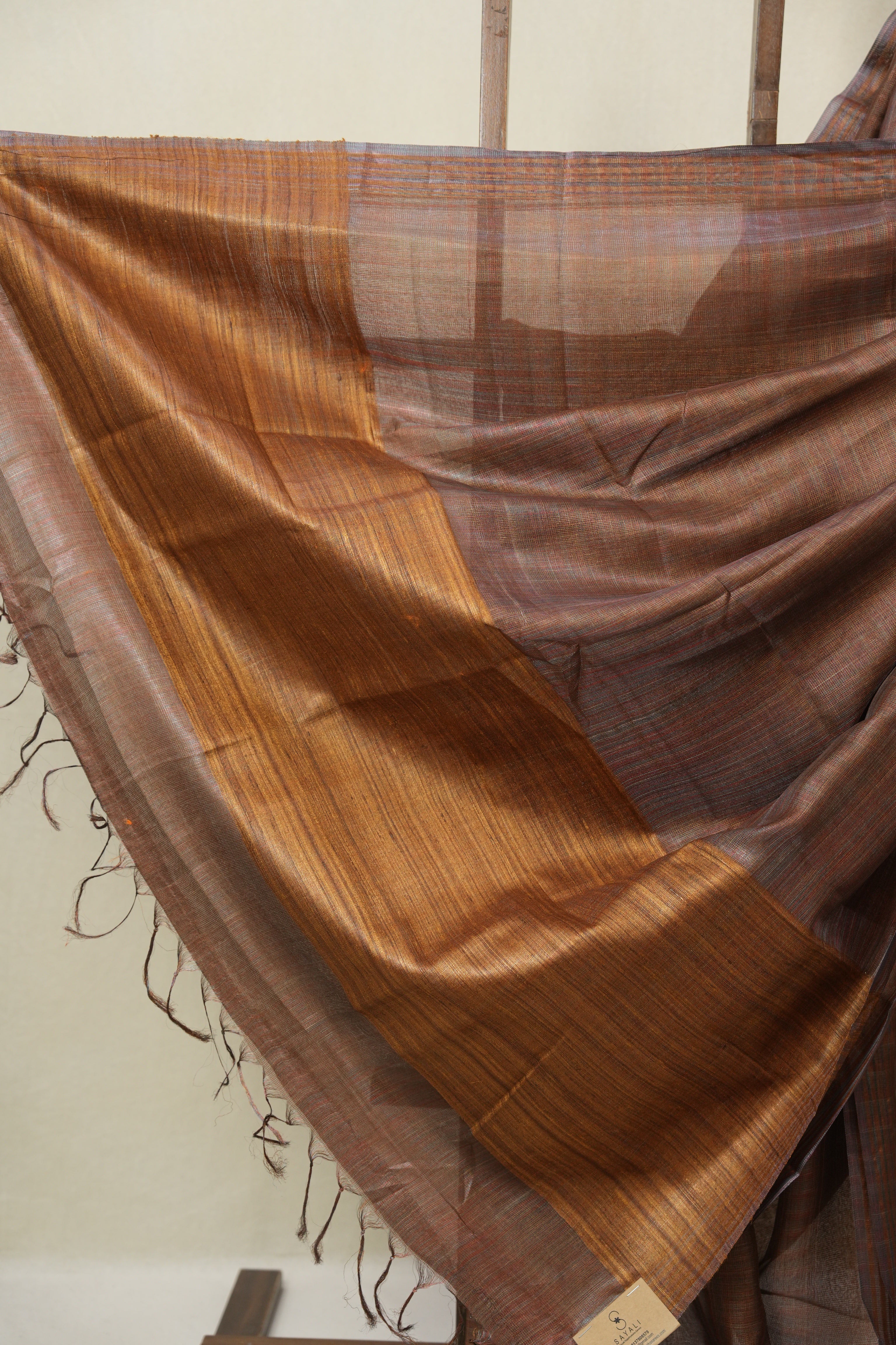 Brown Tussar Silk Saree - SRBTSS1830