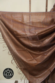 Brown Tussar Silk Saree - SRBTSS1830