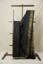 Black Silk Paithani Saree - SRBSPS770