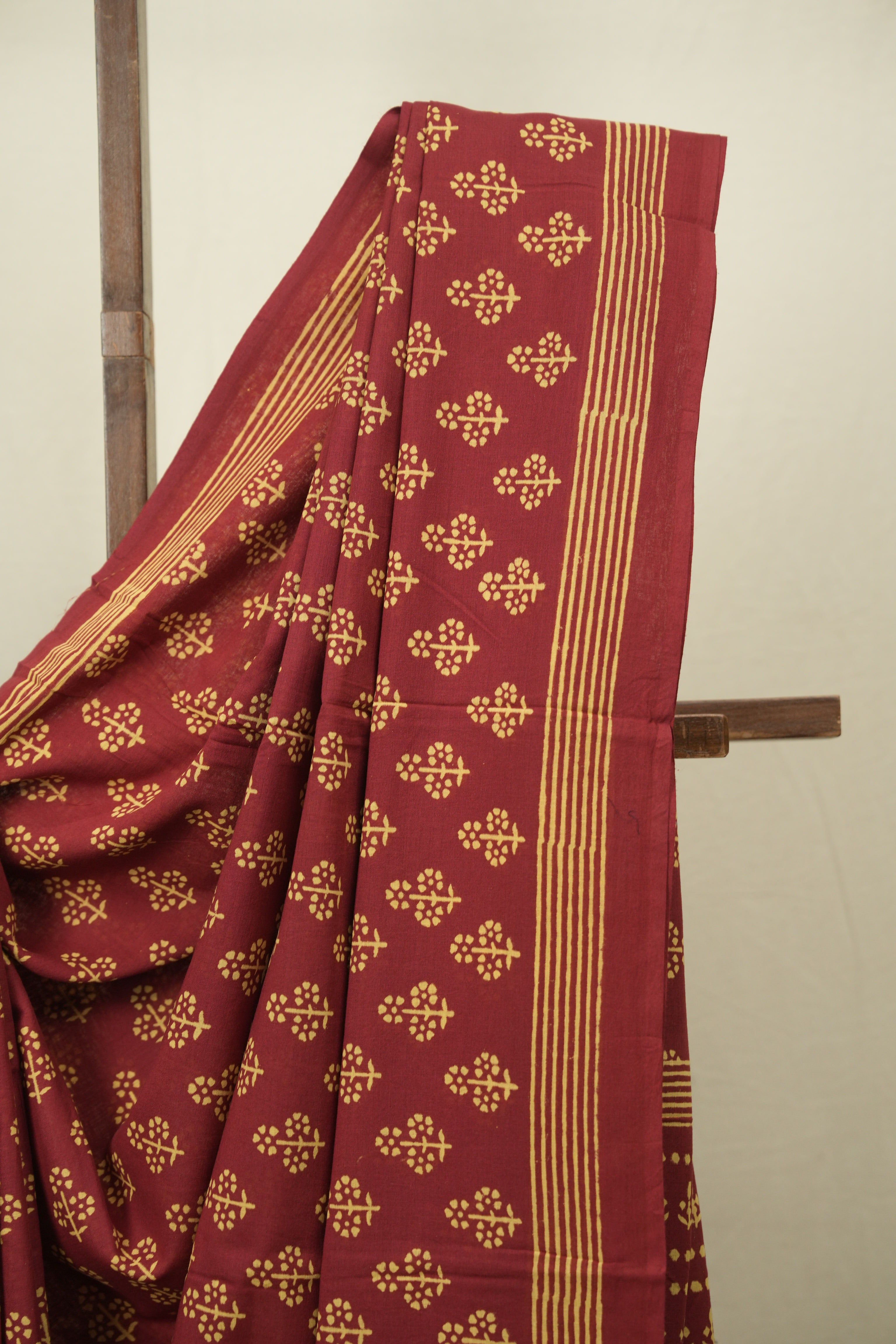 Maroon HBP Cotton Saree - SRMCS3548