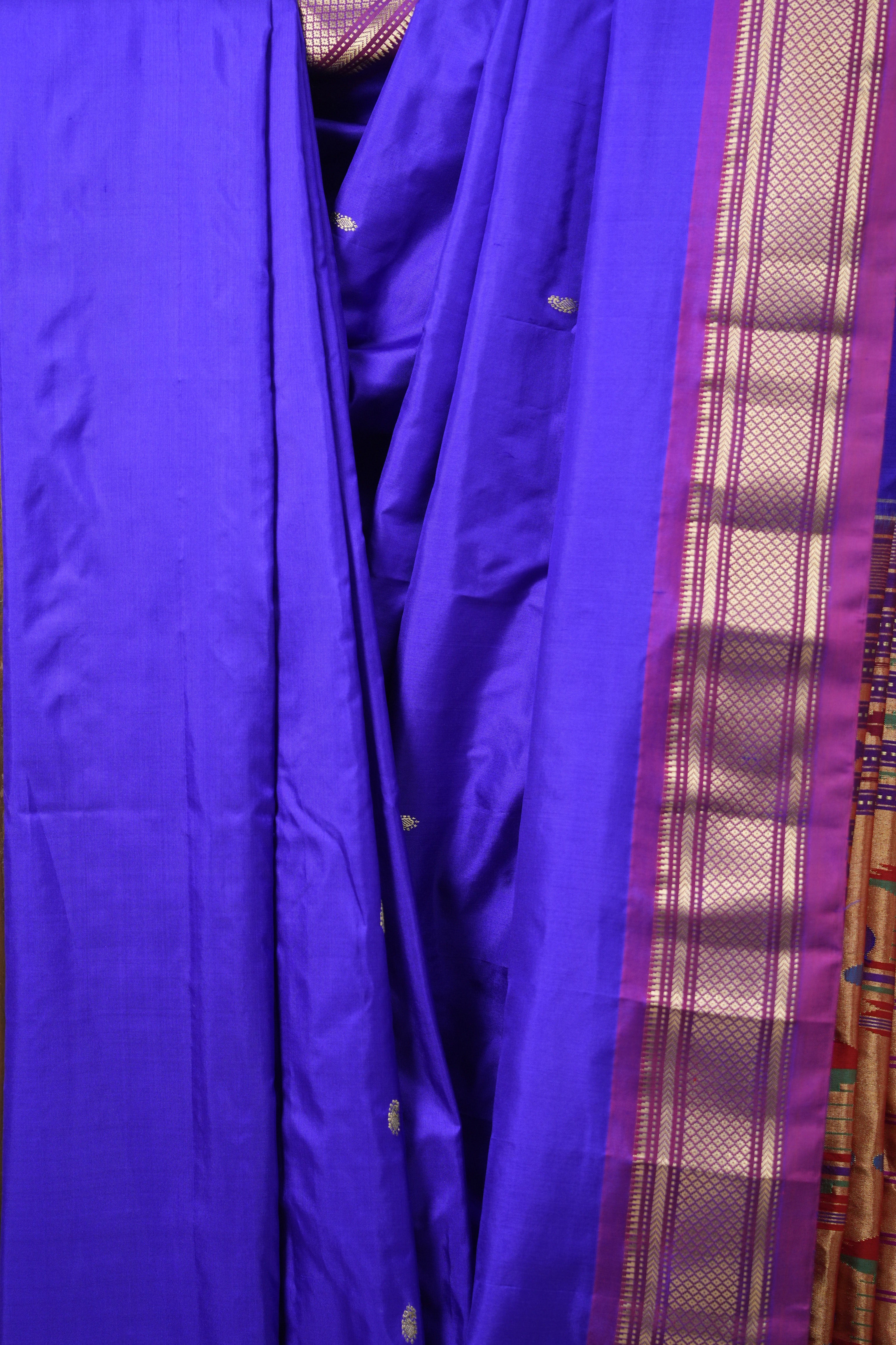 Blue Silk Paithani Saree - SRBSPS713
