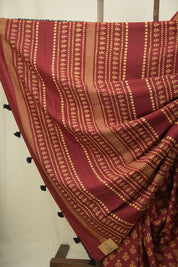 Maroon HBP Cotton Saree - SRMCS3548
