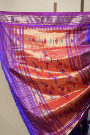 Blue Silk Paithani Saree - SRBSPS713