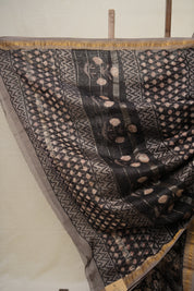 Kashish Black HBP Cotton Silk Saree With Maheshwari Border - SRKBCSS1340