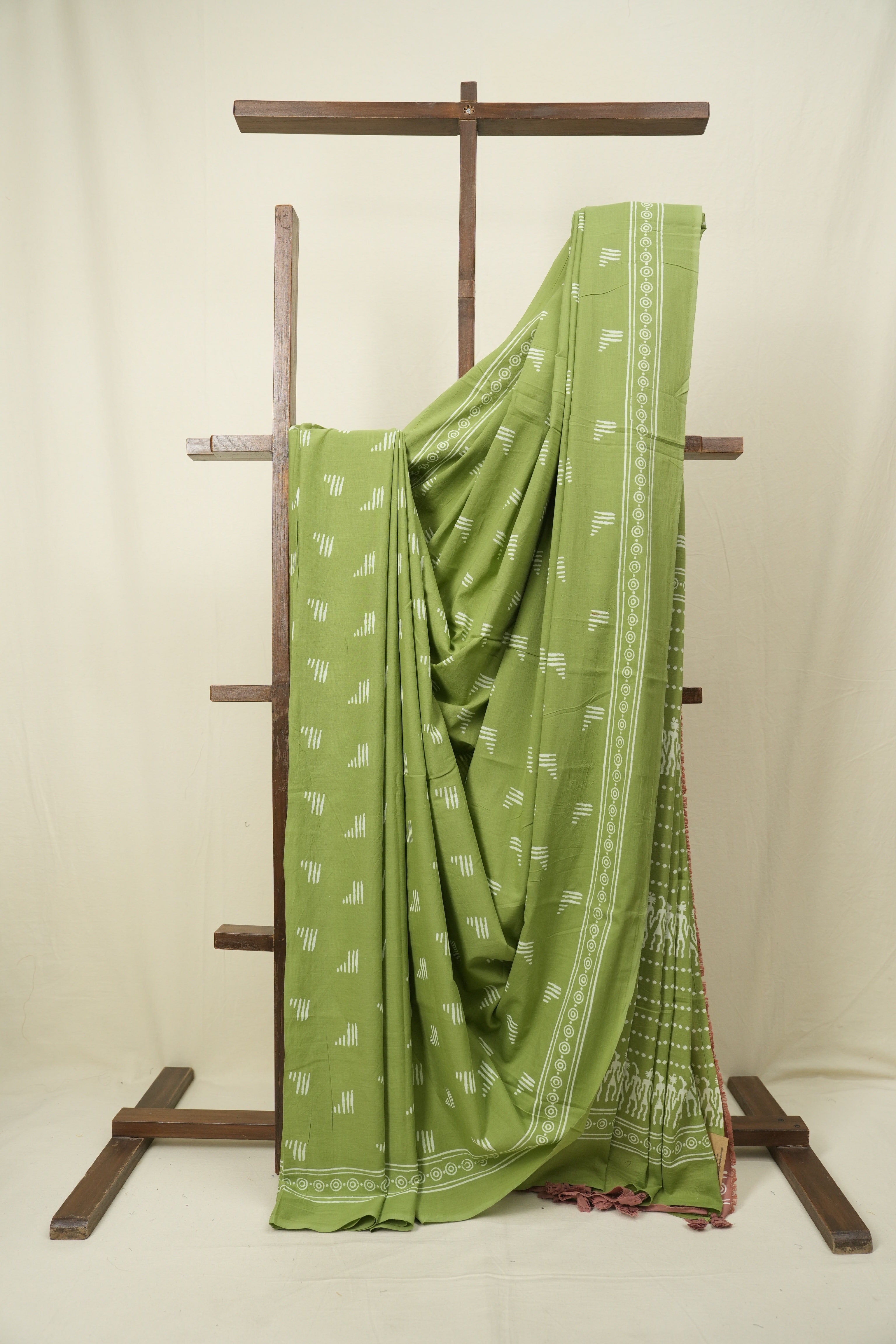 Green HBP Cotton Saree - SRGCS3547